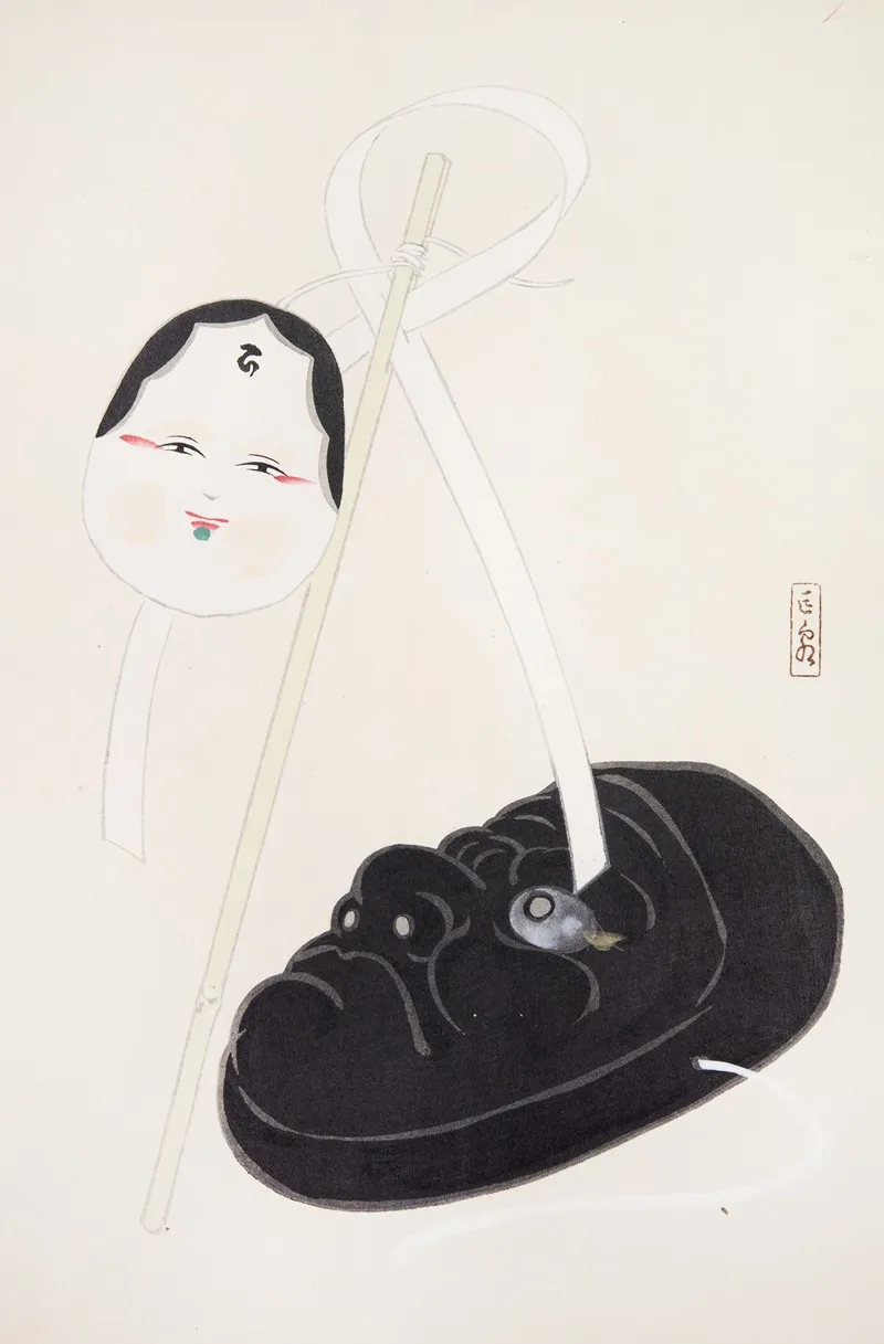 Kyosens Collected Illustrations Of Japanese Toys Pl 074 by Kawasaki Kyosen - Canvas Print