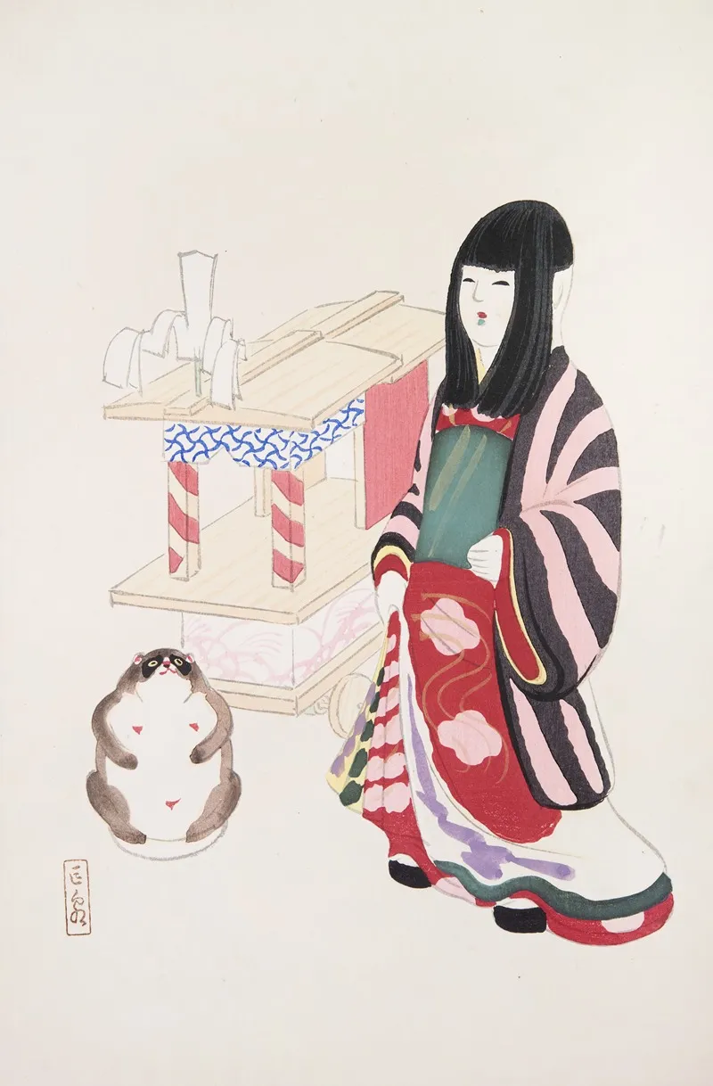 Kyosens Collected Illustrations Of Japanese Toys Pl 087 by Kawasaki Kyosen - Canvas Print