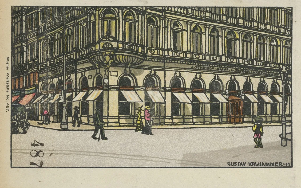 L Steger Successor To Cafe J Scheidl by Gustav Kalhammer - Canvas Print