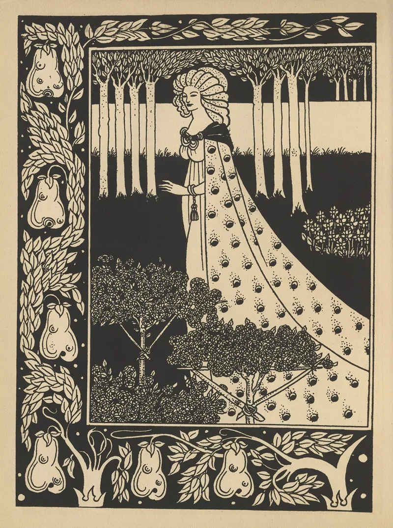 La Beale Isoud At Joyous Gard by Aubrey Vincent Beardsley - Canvas Print