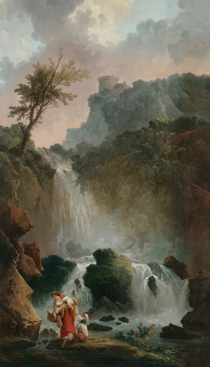 La Cascade by Hubert Robert - Canvas Print