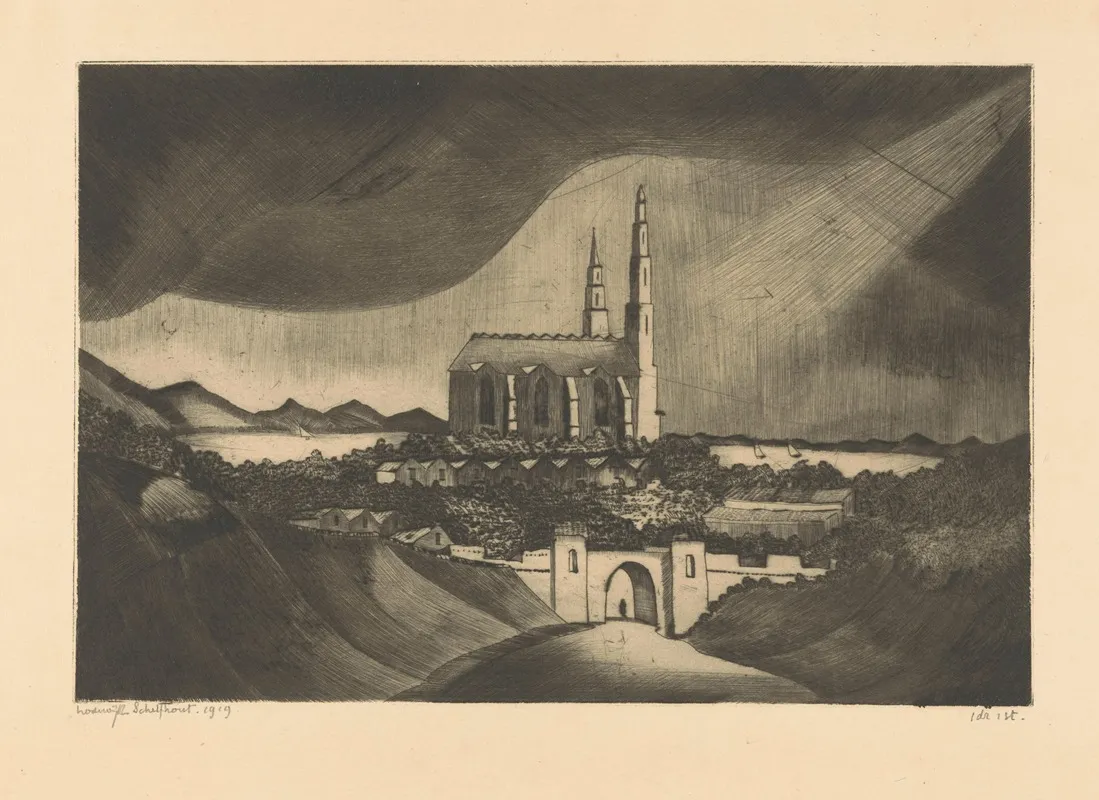 La Cathedrale by Lodewijk Schelfhout - Canvas Print