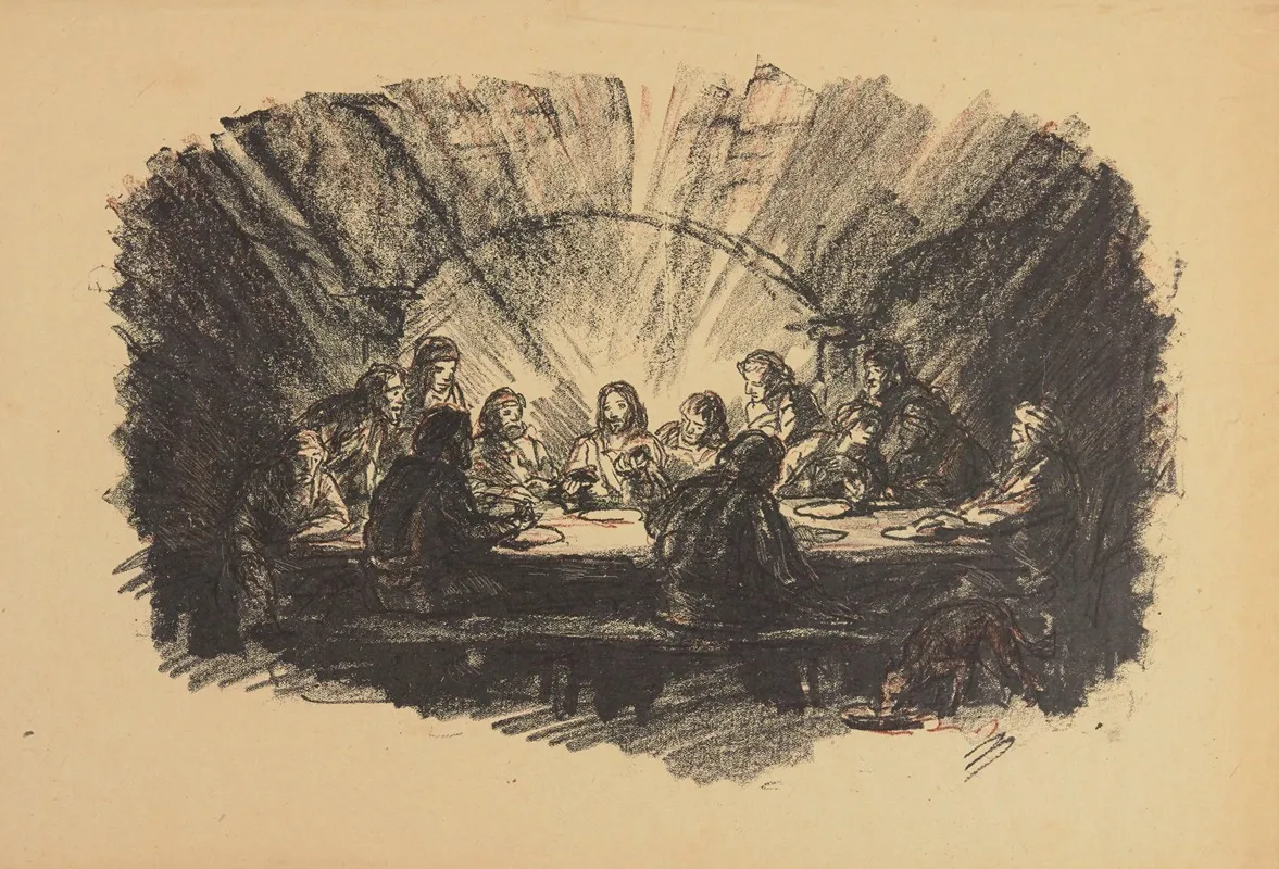 La Cene 3 by Jules Chadel - Canvas Print