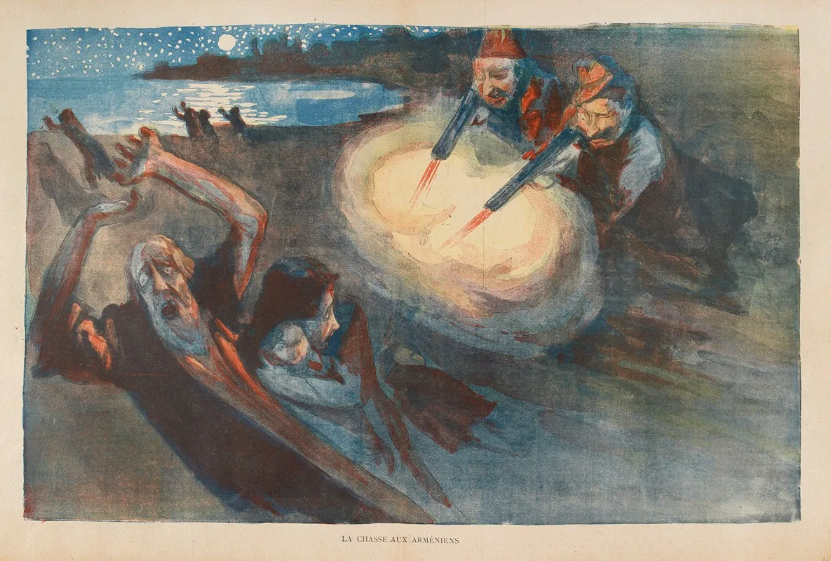 La Chasse Aux Armeniens by Jean Veber - Canvas Print