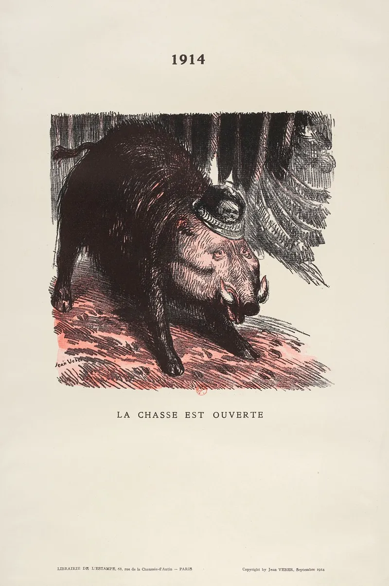 La Chasse Est Ouverte 3 by Jean Veber - Canvas Print
