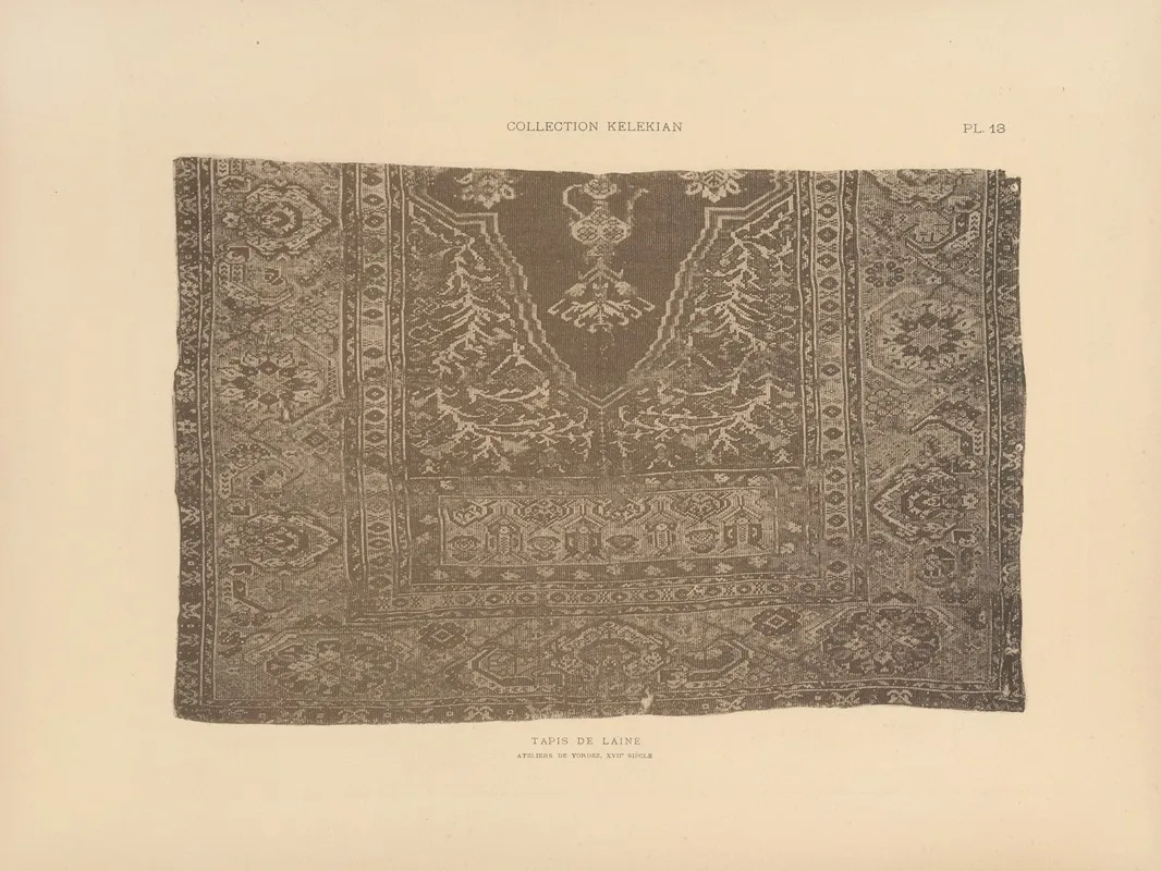 La Collection Kelekian Etoffes Tapis Dorient De Venise Pl 013 by Jules Guiffrey - Canvas Print