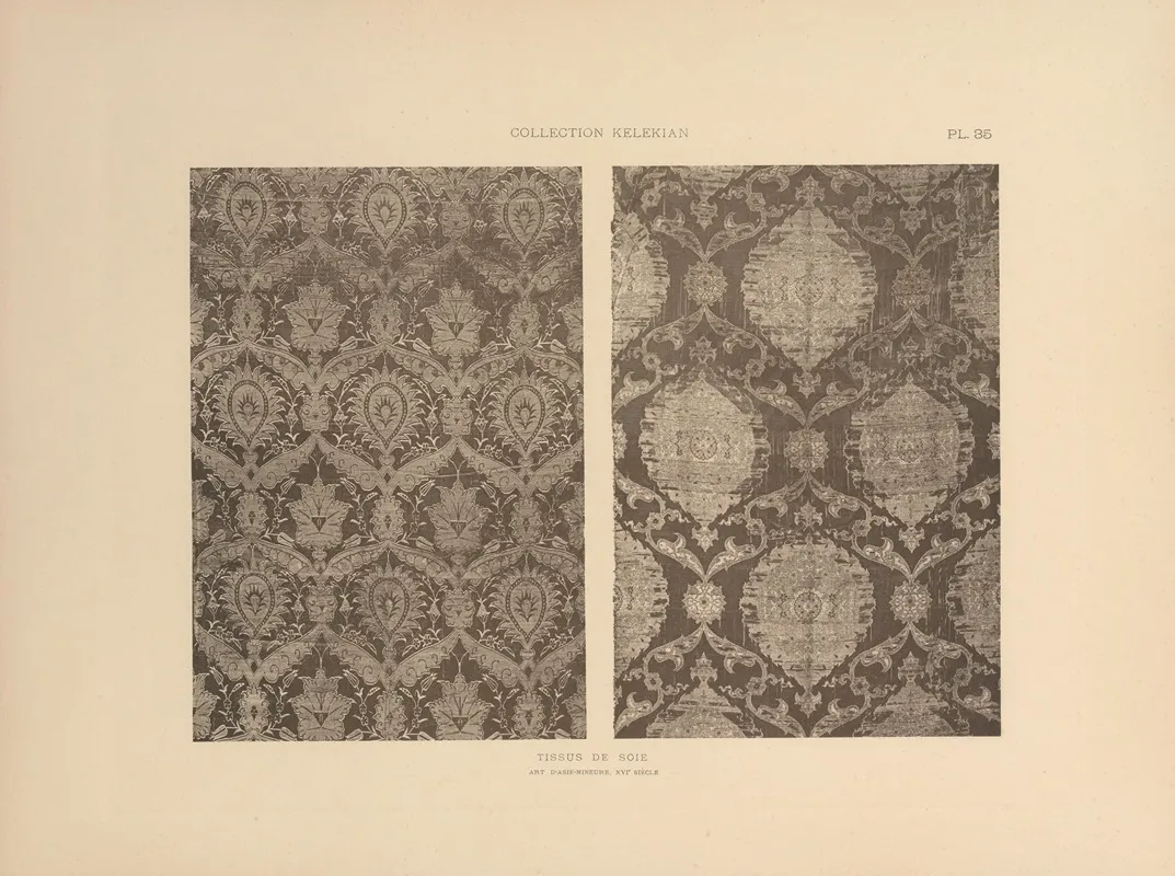 La Collection Kelekian Etoffes Tapis Dorient De Venise Pl 035 by Jules Guiffrey - Canvas Print