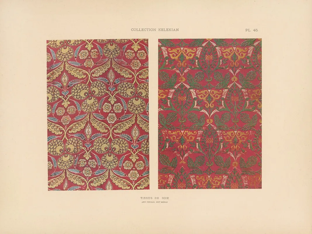 La Collection Kelekian Etoffes Tapis Dorient De Venise Pl 045 by Jules Guiffrey - Canvas Print