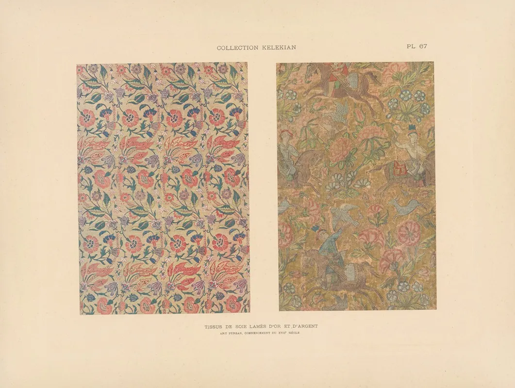 La Collection Kelekian Etoffes Tapis Dorient De Venise Pl 067 by Jules Guiffrey - Canvas Print