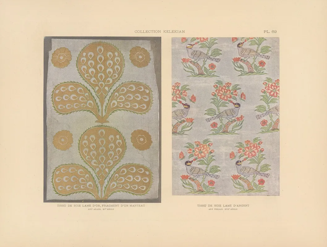 La Collection Kelekian Etoffes Tapis Dorient De Venise Pl 069 by Jules Guiffrey - Canvas Print