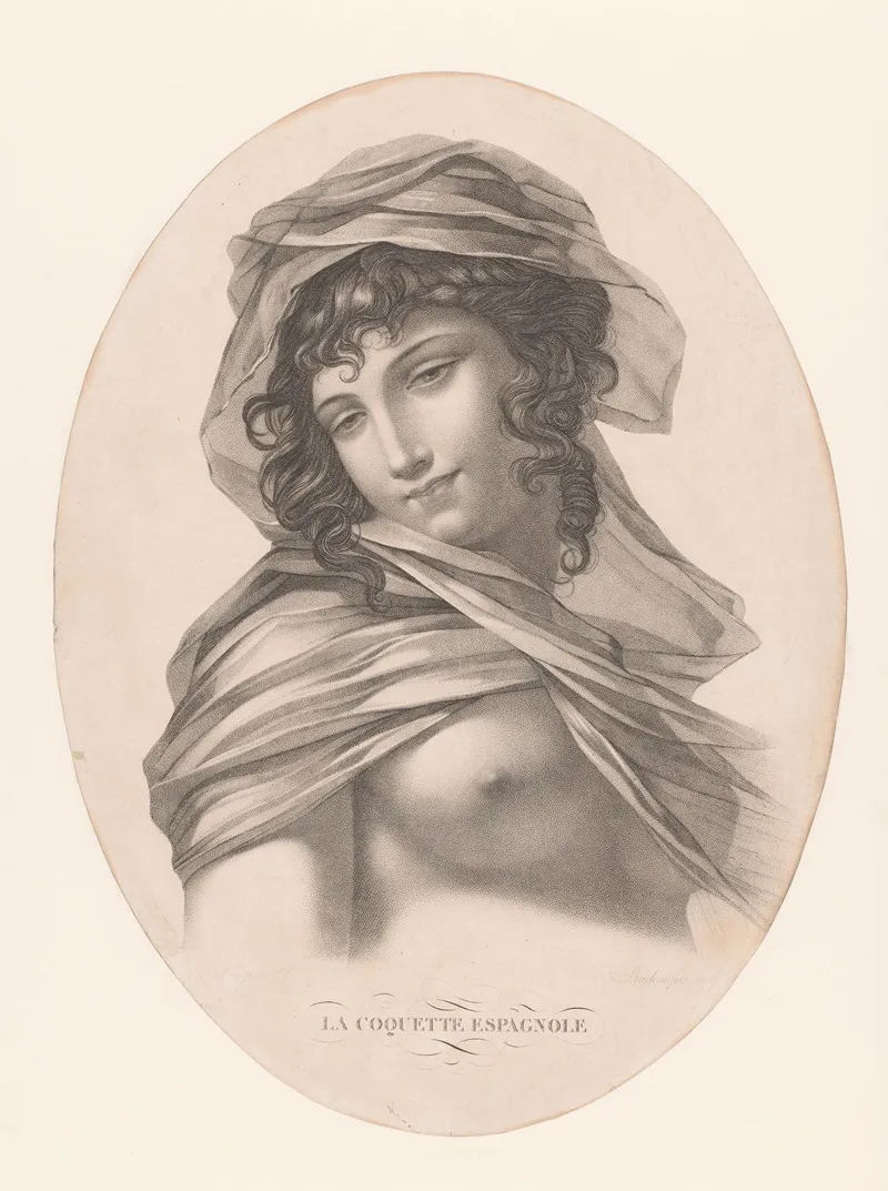 La Coquette Espagnole by Jean Prud'hon - Canvas Print