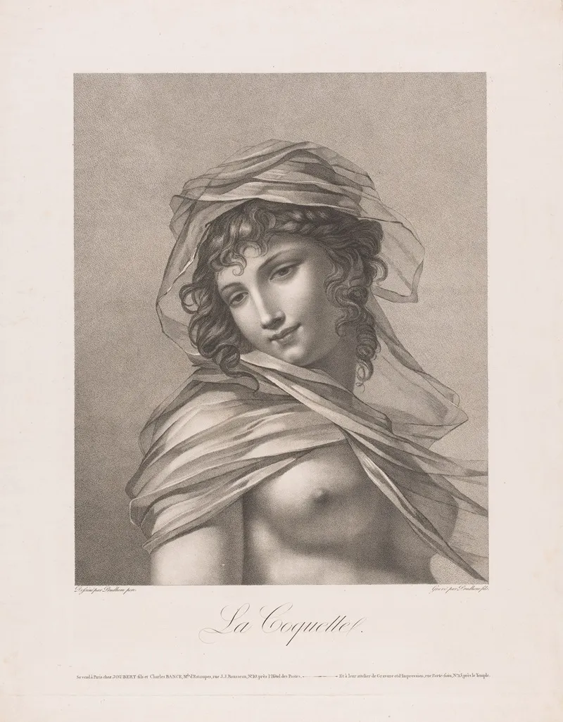 La Coquette by Jean Prud'hon - Canvas Print