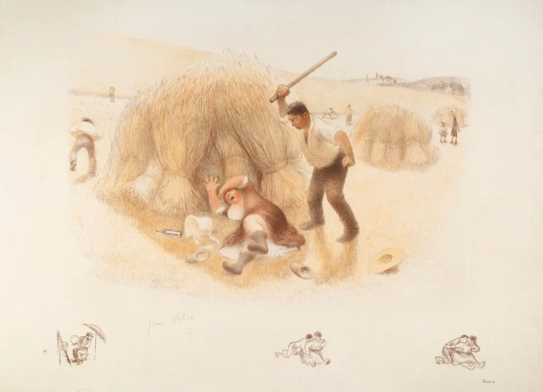 La Correction Conjugale Ou Le Flagrant Delit 2 by Jean Veber - Canvas Print