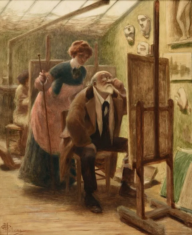 La Correction by Albert Guillaume - Canvas Print