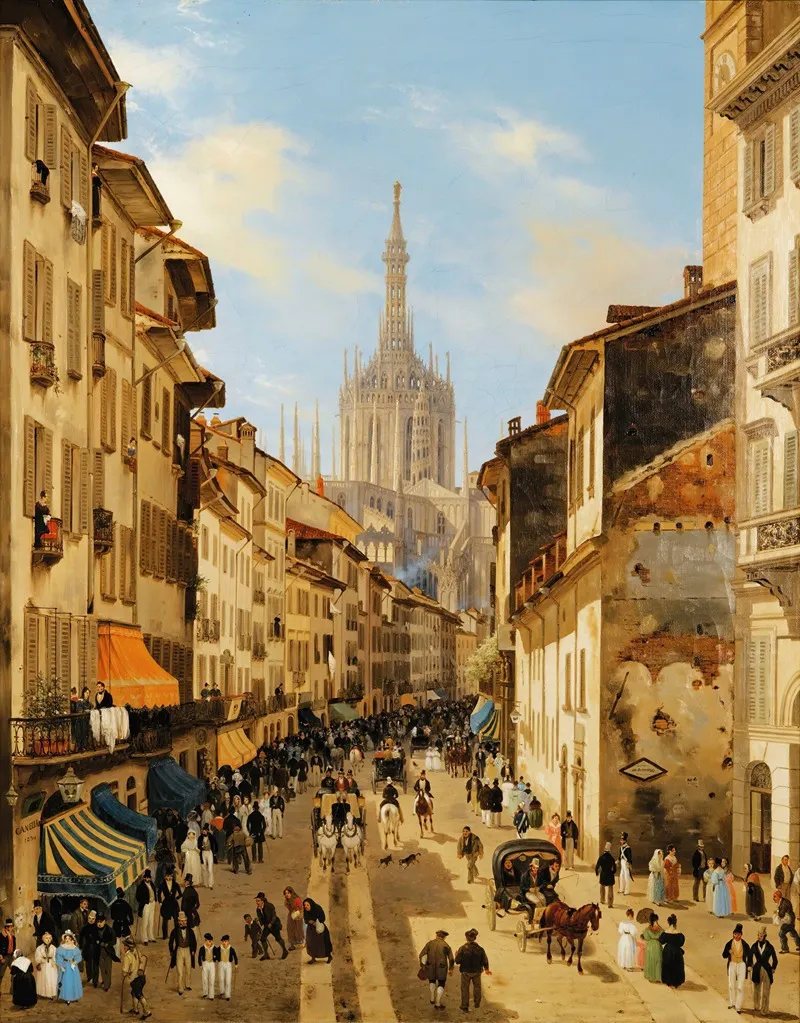 La Corsia Dei Servi Milan by Giuseppe Canella - Canvas Print
