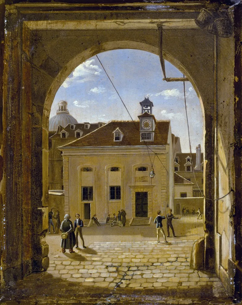 La Cour Du College Sainte Barbe Rue De Reims by Etienne Bouhot - Canvas Print