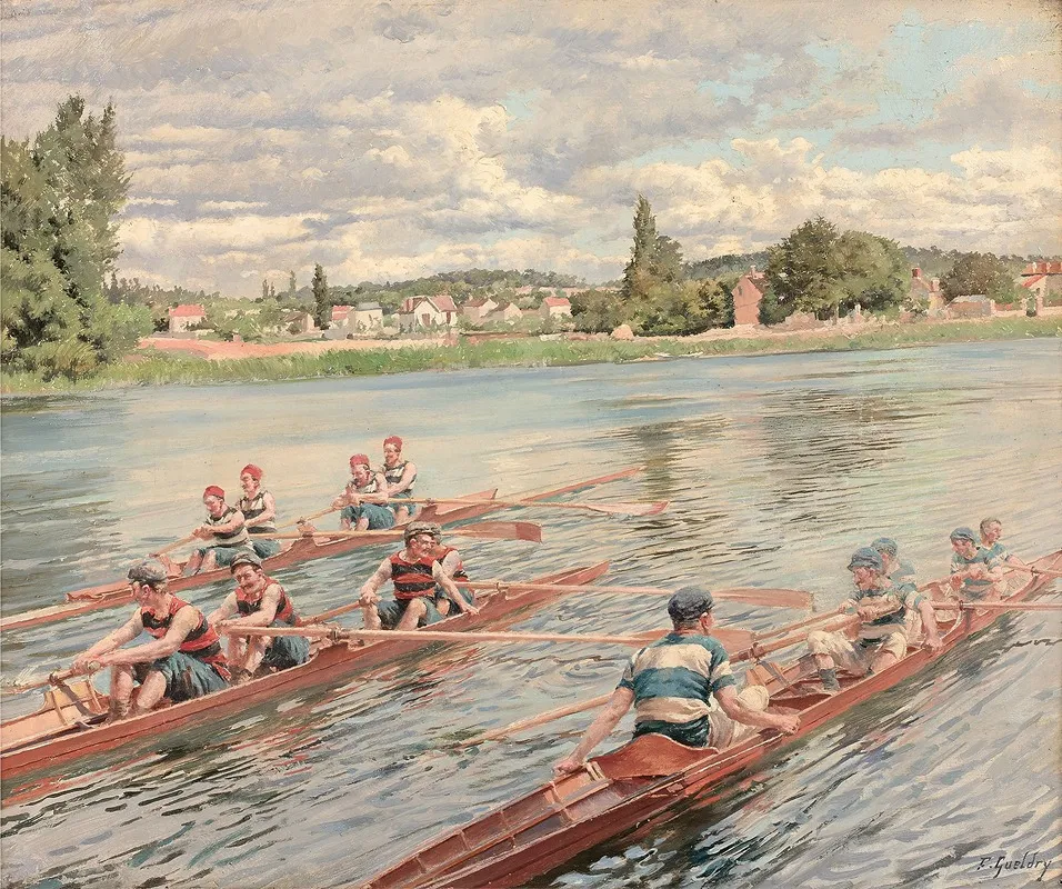 La Course Davirons by Ferdinand Gueldry - Canvas Print