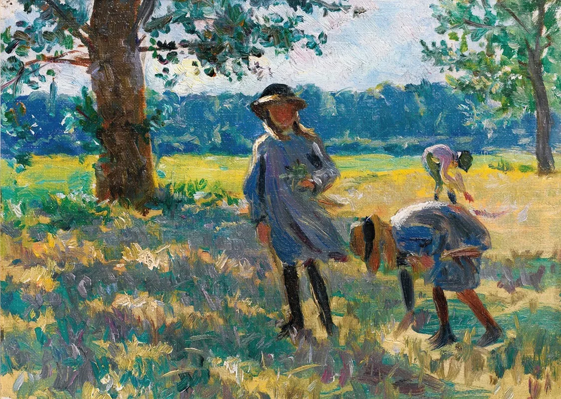 La Cueillette Des Fleurs by Henri Lebasque - Canvas Print