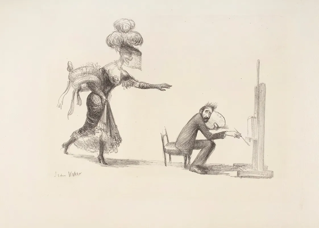 La Dame Inexorable by Jean Veber - Canvas Print