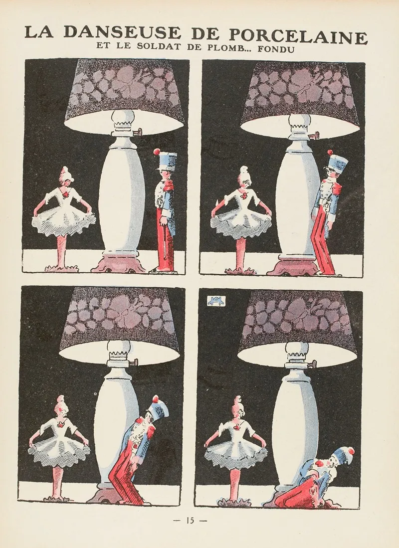 La Danseuse De Porcelaine Et Le Soldat De Plomb Fondu by André Hellé - Canvas Print