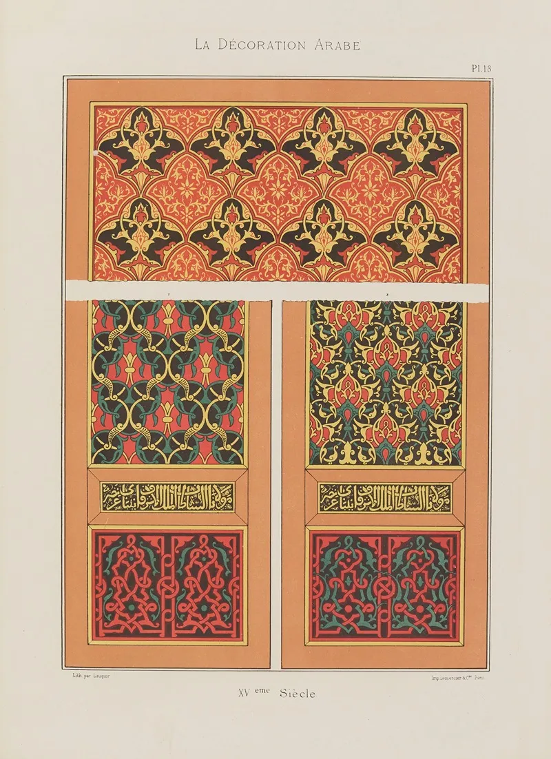 La Decoration Arabe Pl 13 by Marpon et Flammarion - Canvas Print
