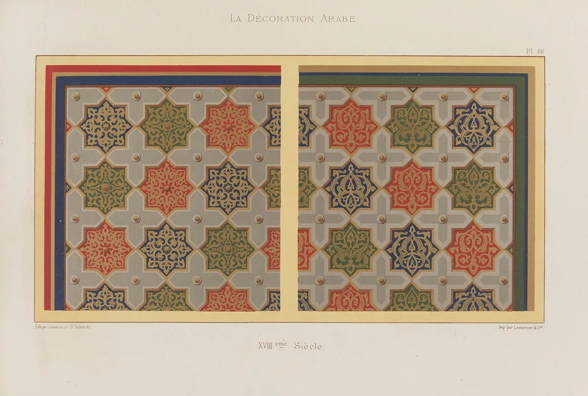 La Decoration Arabe Pl 56 by Marpon et Flammarion - Canvas Print