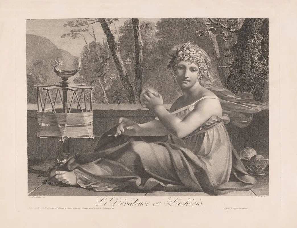 La Devideuse Ou Lachesis by Jean Prud'hon - Canvas Print