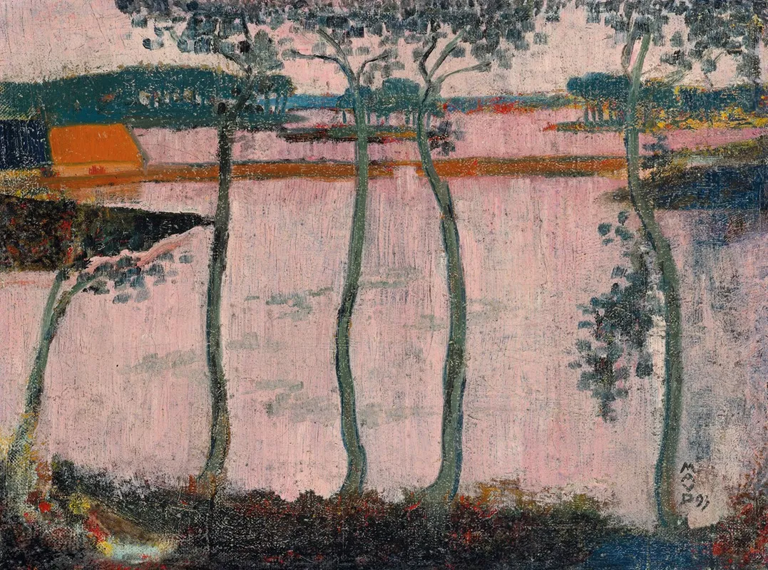 La Digue Rouge A Loctudy by Maurice Denis - Canvas Print