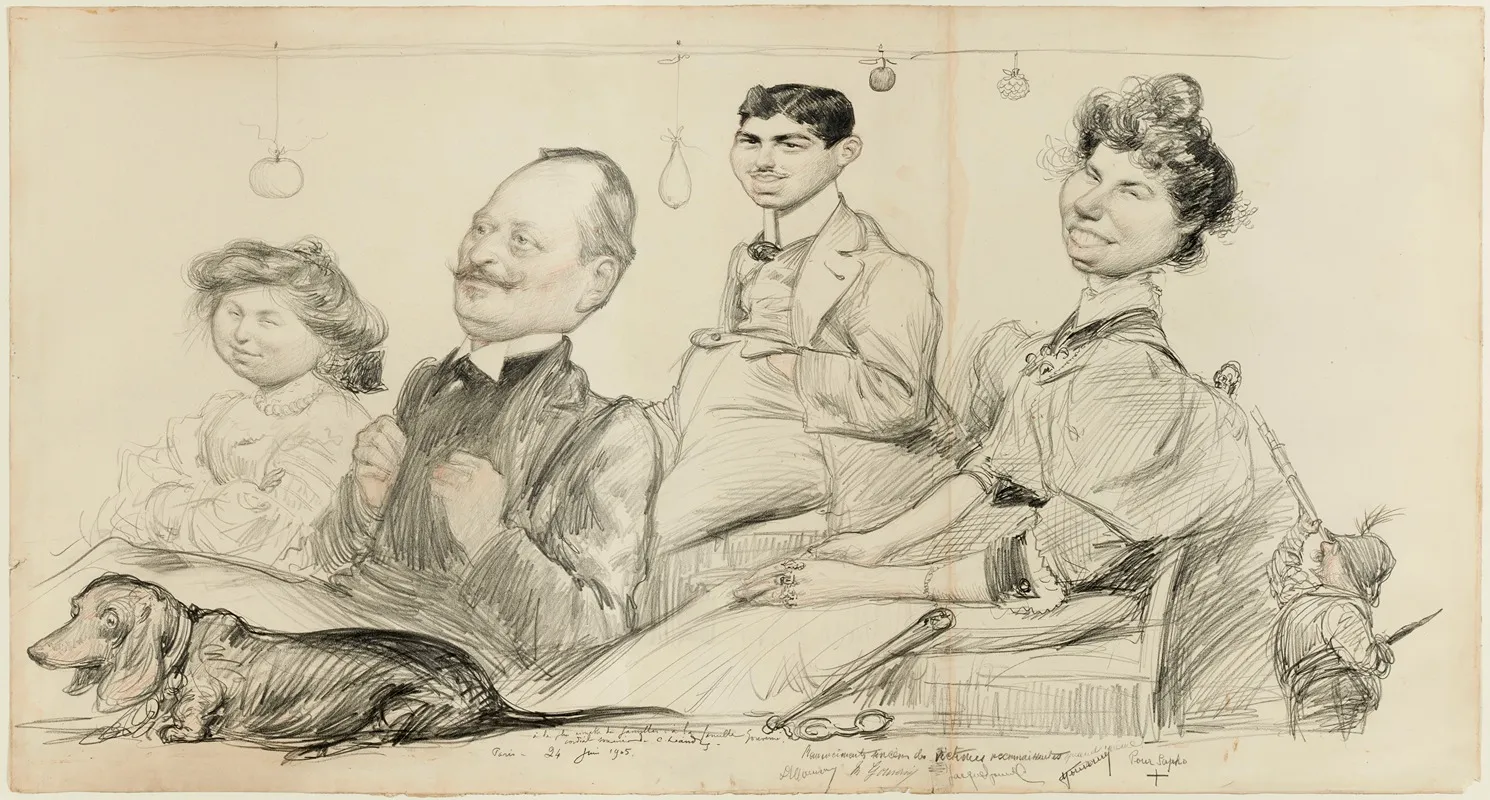 La Famille Gouverne by Charles-Lucien Léandre - Canvas Print