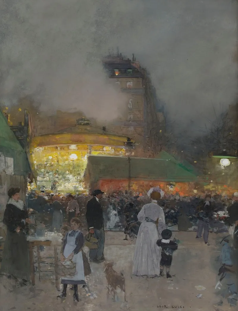 La Fete Foraine by Luigi Loir - Canvas Print