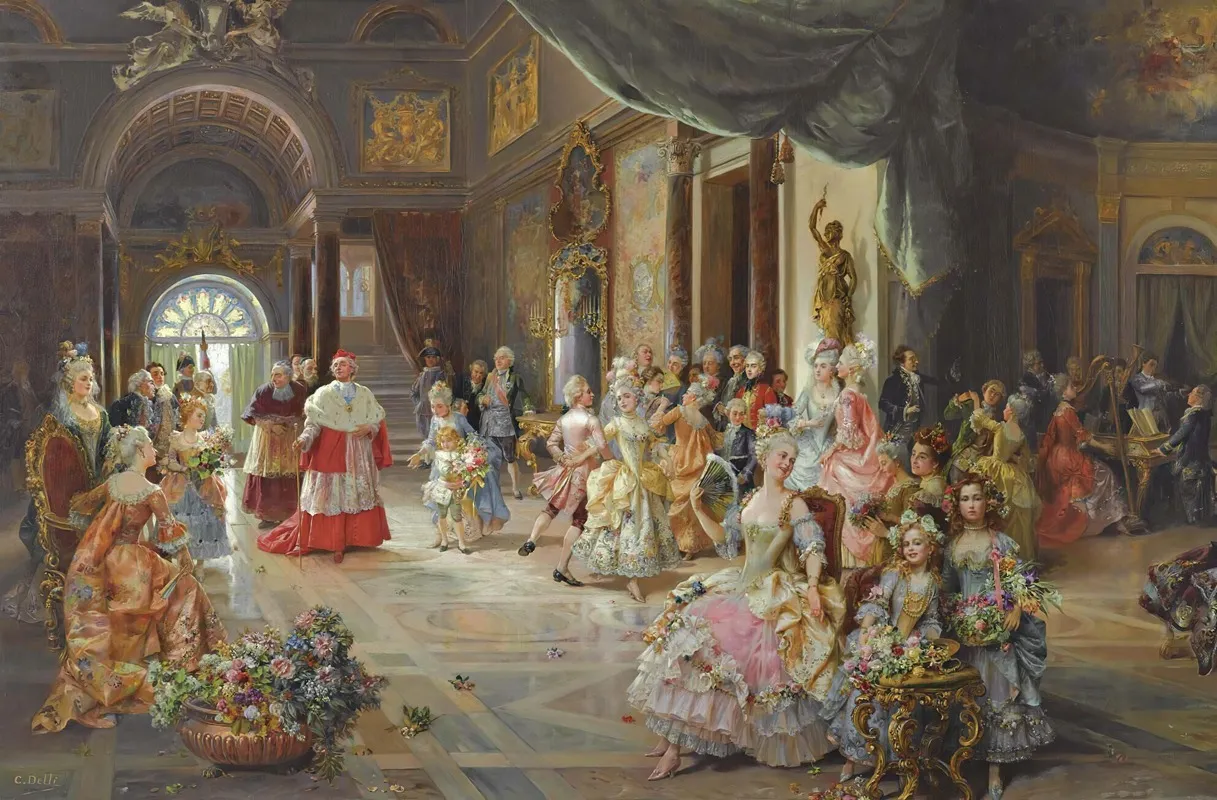 La Fete by Cesare Auguste Detti - Canvas Print