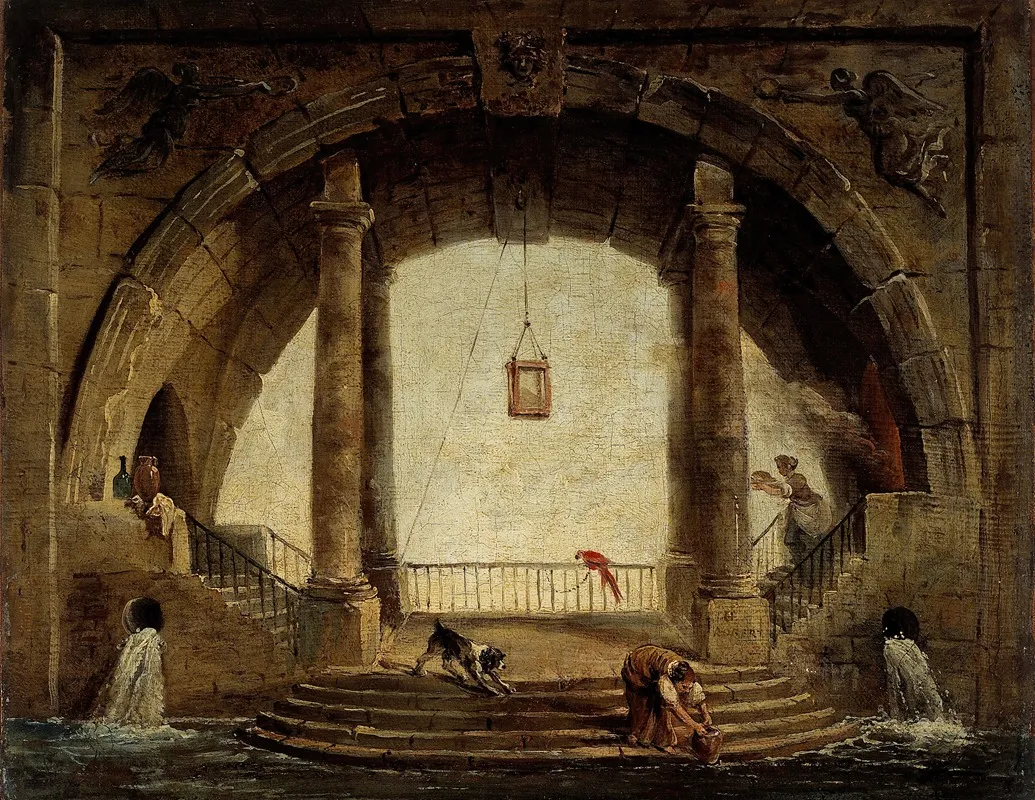La Fontaine by Hubert Robert - Canvas Print