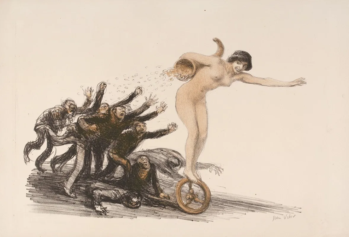 La Fortune Poursuivie by Jean Veber - Canvas Print