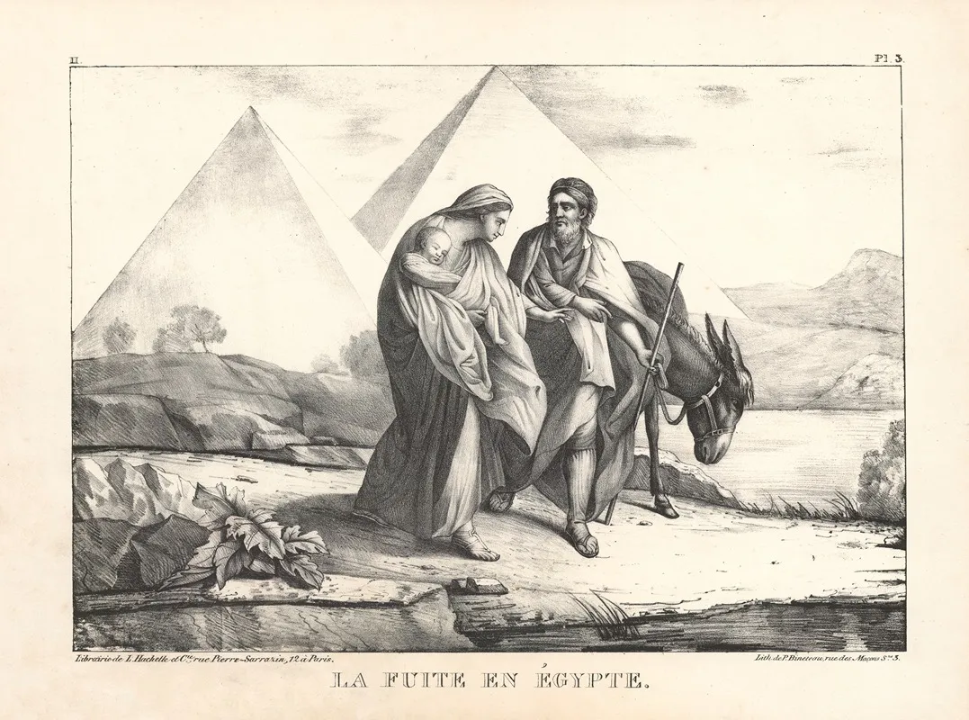 La Fuite En Egypte 3 by P. Bineteau - Canvas Print