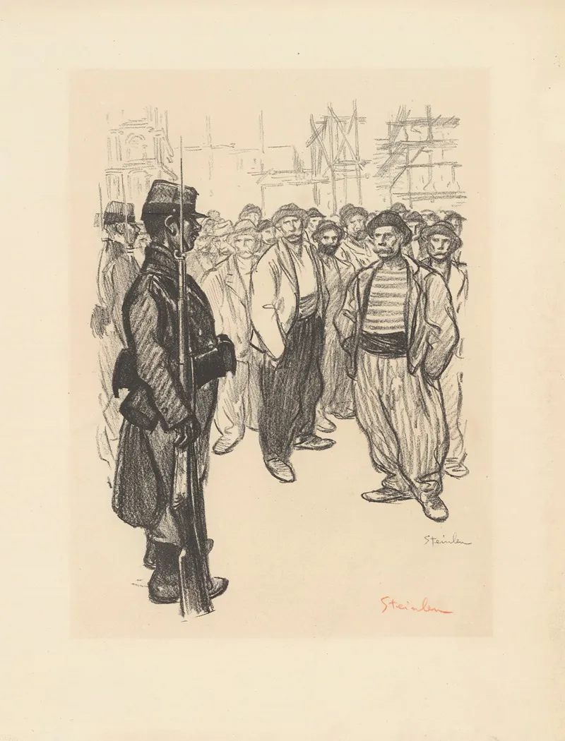 La Greve Des Juifs by Théophile Alexandre Steinlen - Canvas Print
