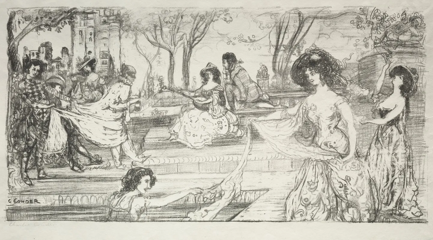 La Guitariste by Charles Conder - Canvas Print