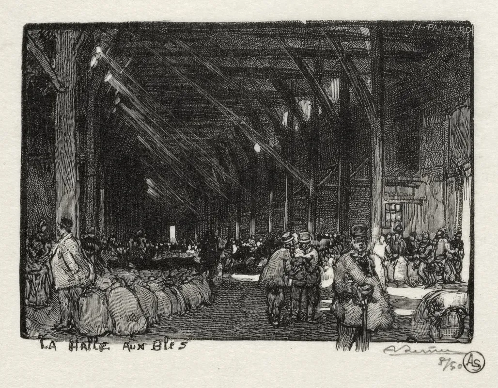 La Halle Aux Bles by Auguste Louis Lepère - Canvas Print