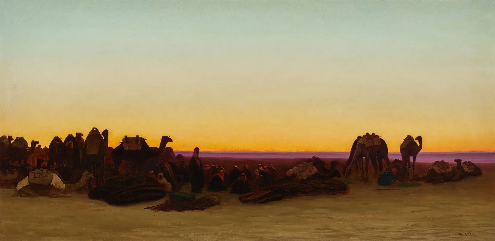 La Halte Des Chameliers 2 by Charles Théodore Frère - Canvas Print