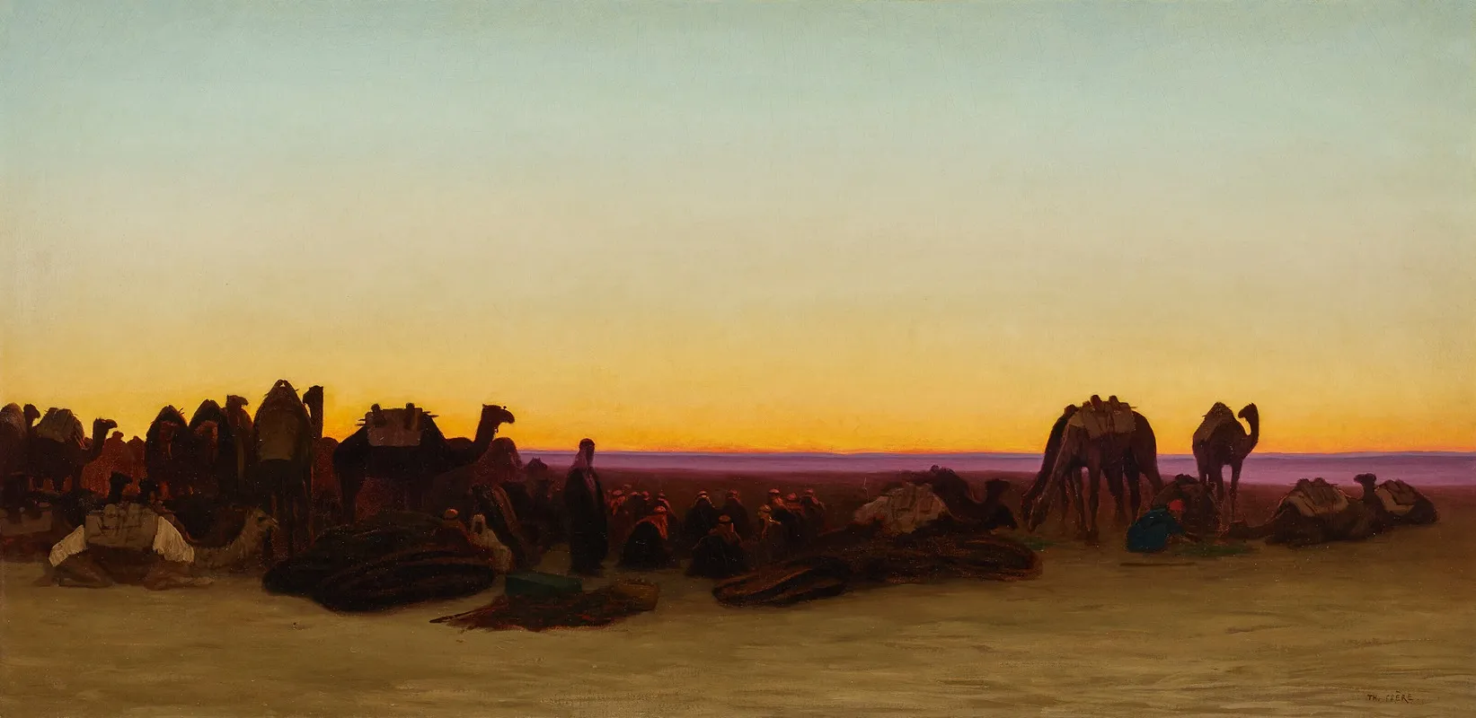 La Halte Des Chameliers by Charles Théodore Frère - Canvas Print