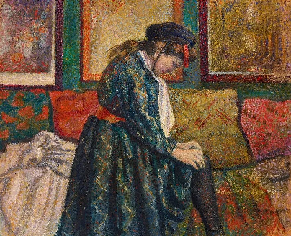 La Jarretiere by Georges Lemmen - Canvas Print