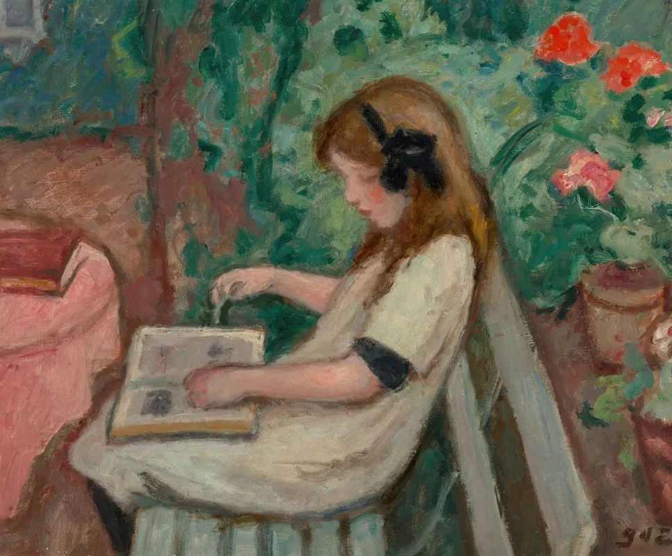 La Lecture 2 by Georges d'Espagnat - Canvas Print