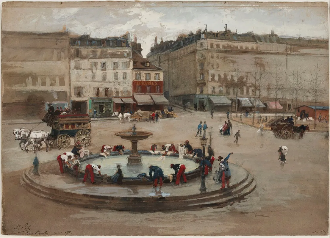 La Lessive Place Pigalle Mars 1871 by Isidore Pils - Canvas Print