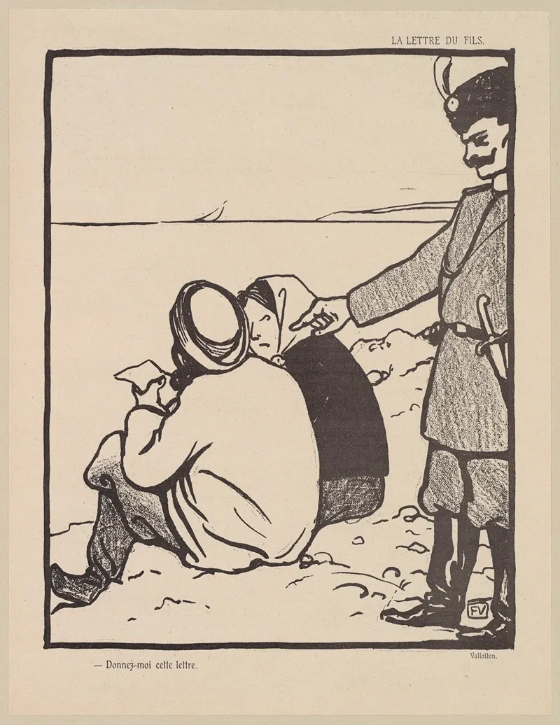 La Lettre Du Fils by Félix Vallotton - Canvas Print