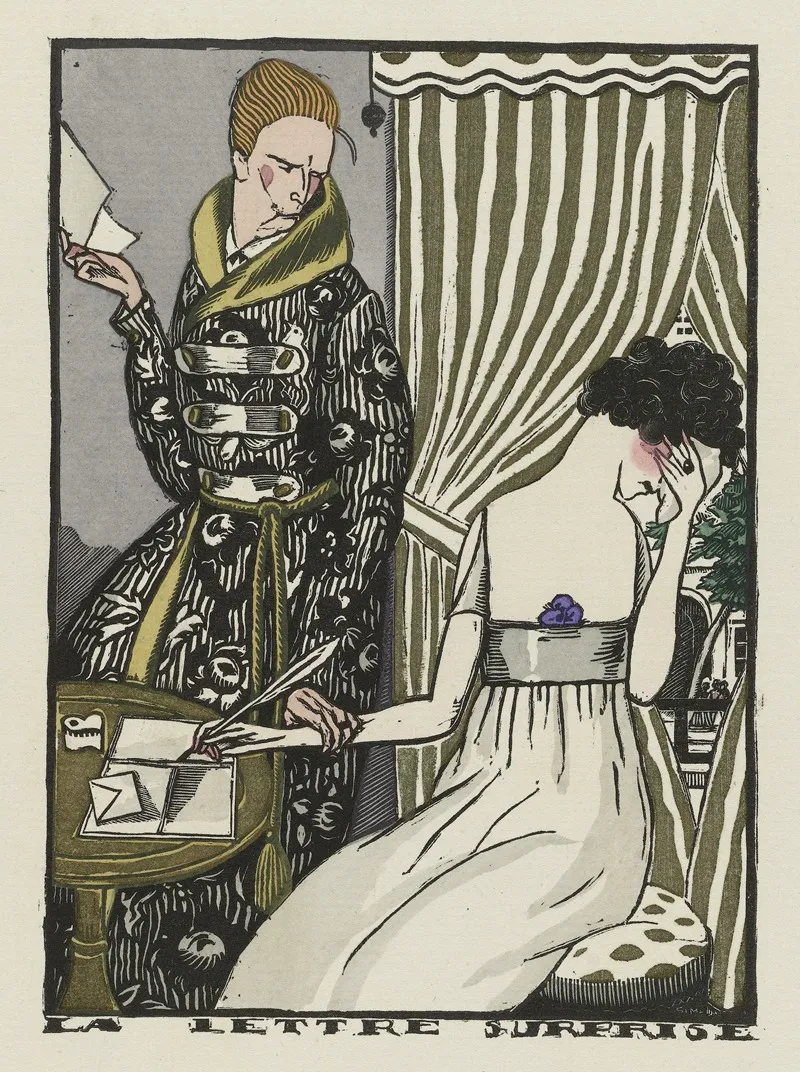 La Lettre Surprise by Fernand Siméon - Canvas Print