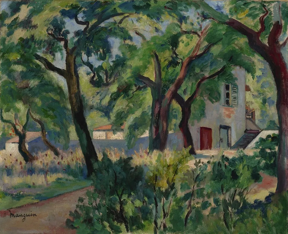 La Maison Dans La Foret Saint Tropez by Henri Manguin - Canvas Print