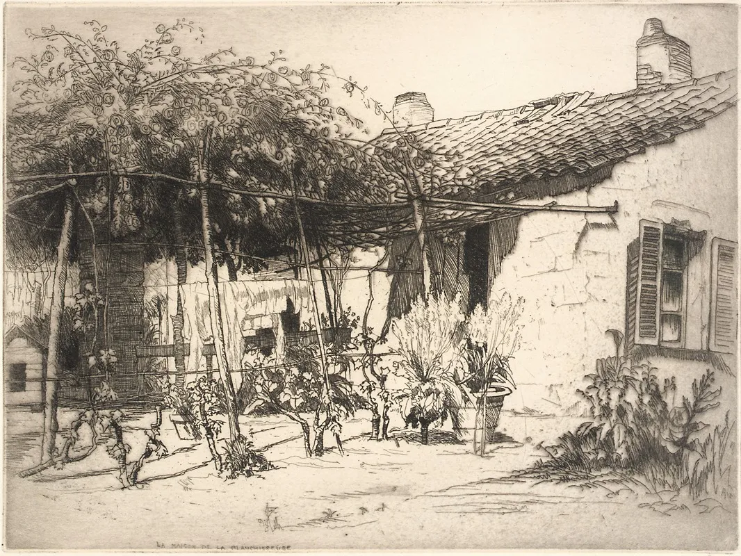 La Maison De La Blanchisseuse by George Charles Aid - Canvas Print