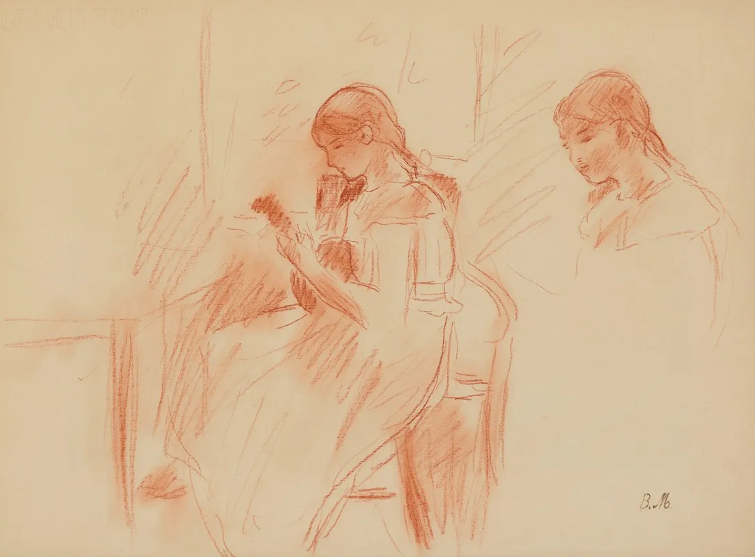 La Mandoline by Berthe Morisot - Canvas Print