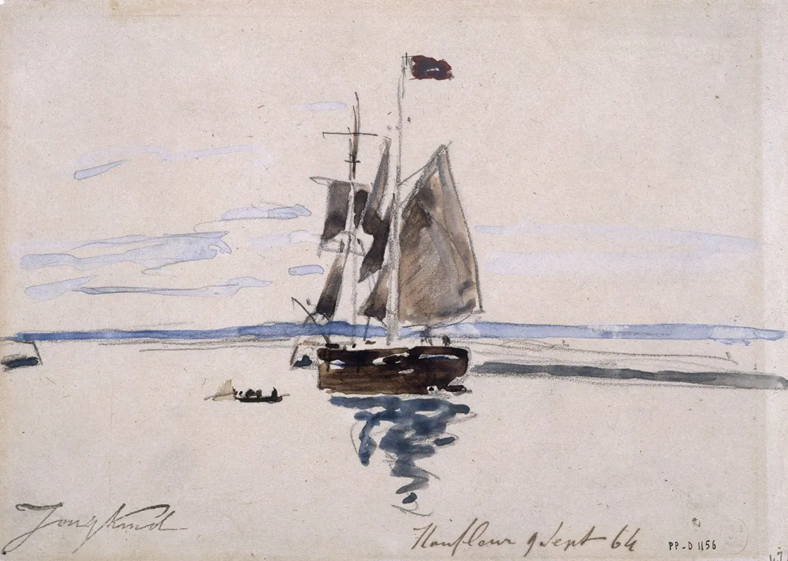 La Mer A Honfleur by Johan Barthold Jongkind - Canvas Print