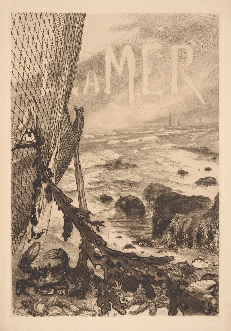 La Mer The Sea 2 by Félix Bracquemond - Canvas Print