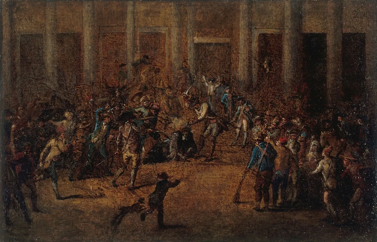 La Mort De Flesselles Prevot Des Marchands Devant Lhotel De Ville Le 14 Juillet 1789 Actuel 4eme Arrondissement
